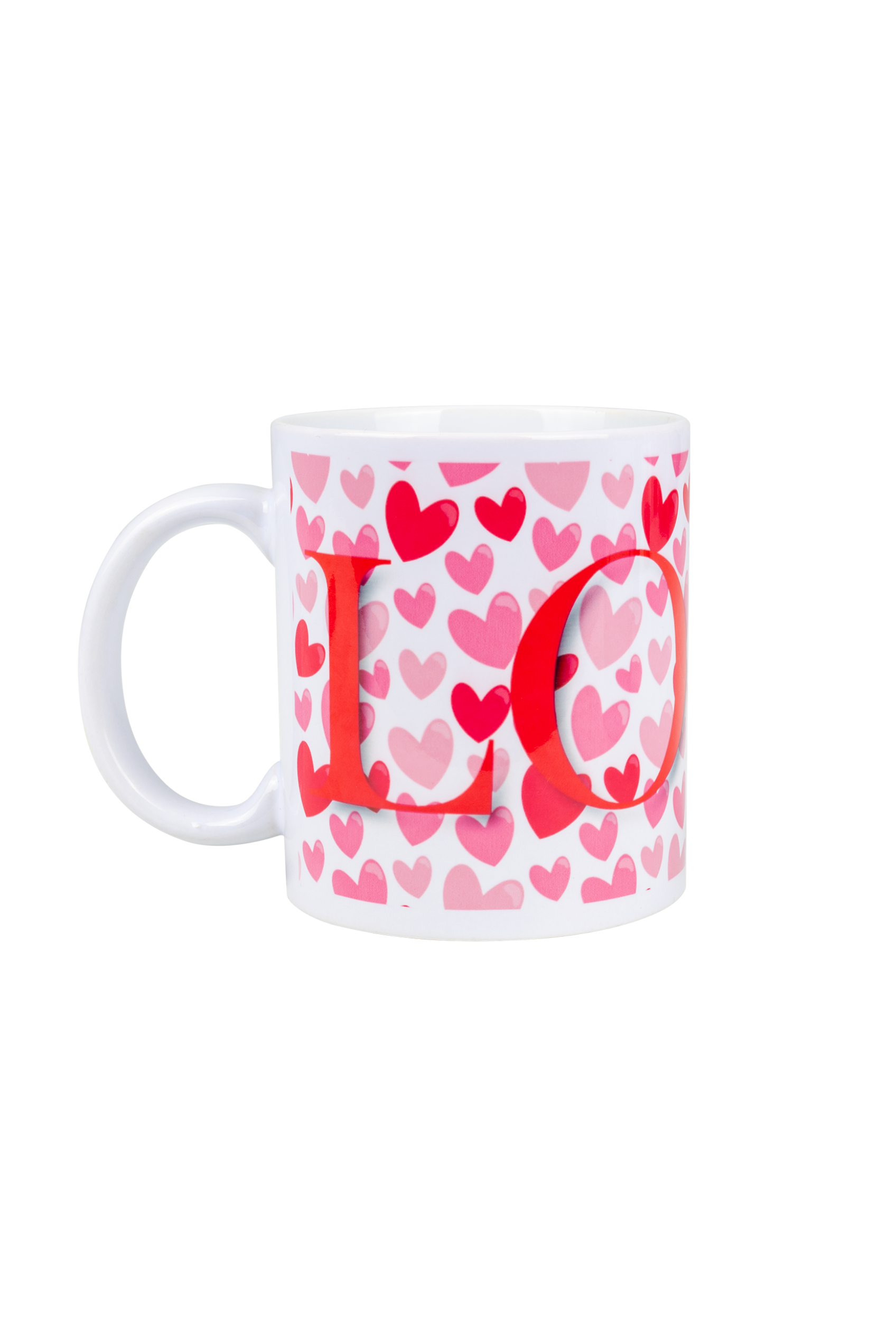 Taza cerámica blanca - Corazones