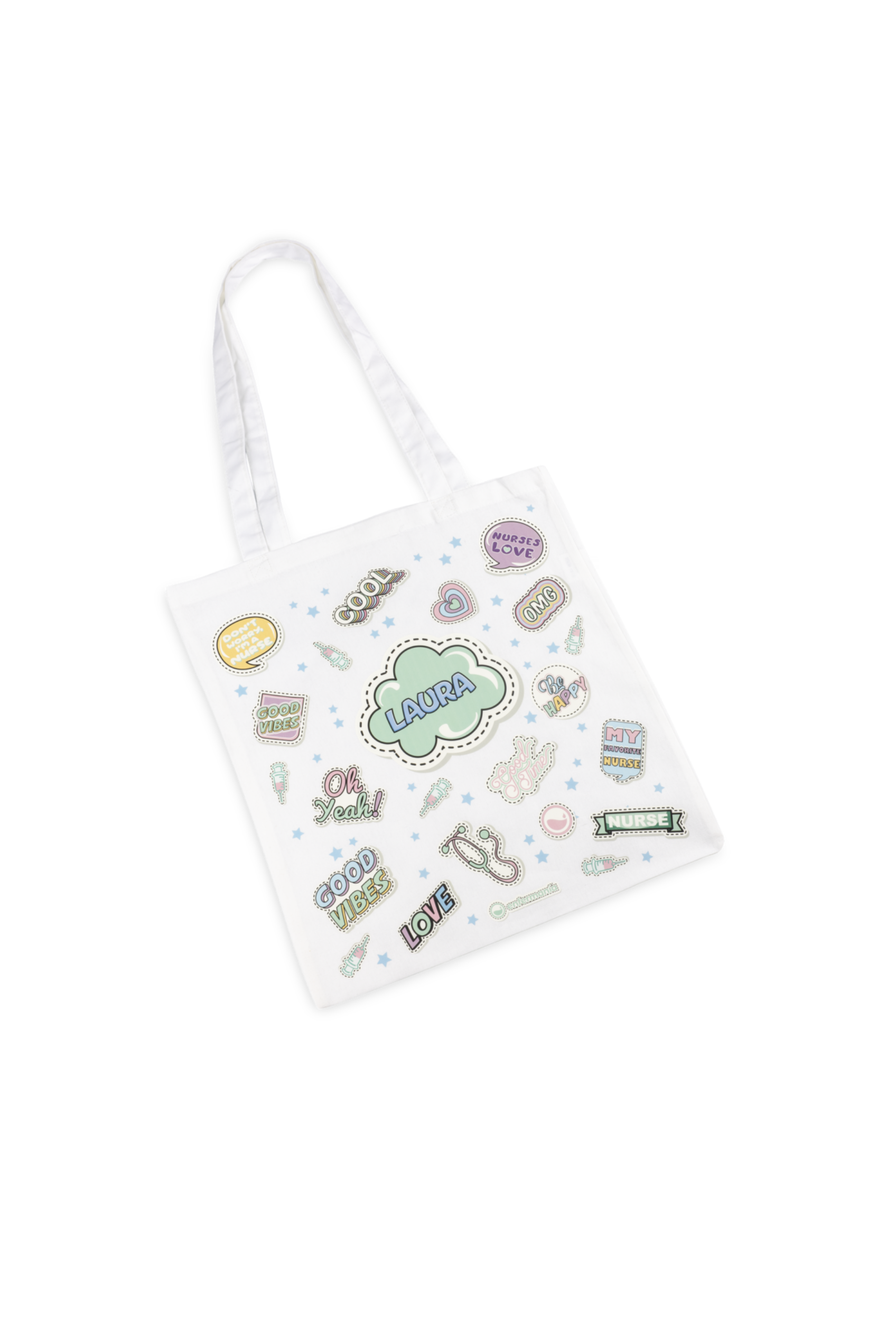 Bolsa Tote Blanco Personalizable – Stickers Collection