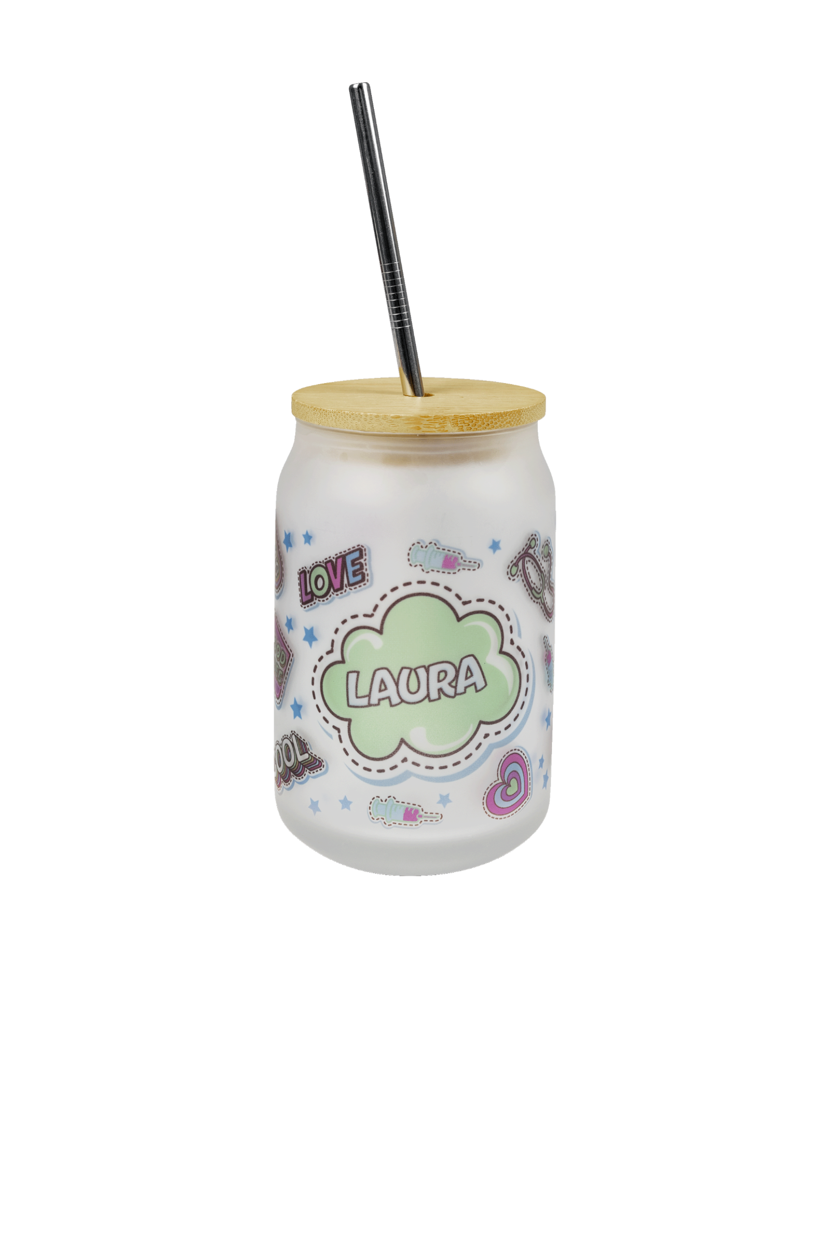 Vaso Personalizable Con Tapa y Cañita – Stickers Collection
